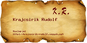 Krajcsirik Rudolf névjegykártya