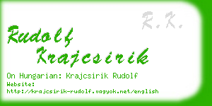 rudolf krajcsirik business card